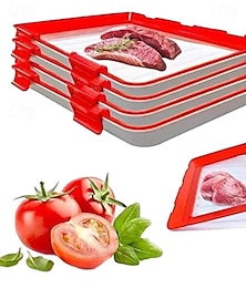 economico -vassoi per la conservazione degli alimenti, vassoio riutilizzabile per la conservazione degli alimenti, vassoi impilabili con copertura estensibile per vari alimenti