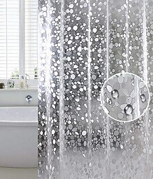economico -Tenda da Doccia in PVC Impermeabile 180cm*180cm(70"*70") Trasparente con Sassi a Vista Pesante con 12 Occhielli Ganci in Plastica per Bagno