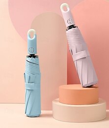 economico -Ombrellone con protezione UV, ombrello automatico a tre ante con fibbia, ombrello da viaggio antivento per l'estate, ombrello compatto con apertura automatica e retrattile per uso aziendale e