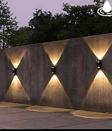 economico -2 pezzi lampada da parete solare 2 modalità illuminazione esterna impermeabile su e giù illuminazione luminosa decorazione del giardino luce solare recinzione per scale luci solari del paesaggio
