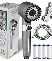 economico -soffione doccia filtrato a gocce di ioni con tubo flessibile, soffioni doccia ad alta pressione filtrati con soffioni doccia massaggianti staccabili e portatili con filtri di ricambio in cotone