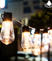 economico -luci della stringa della lampadina solare esterna solare impermeabile retro lampadina luci della stringa delle fate 3m-10leds 5m-20leds 7m-30leds per la decorazione di festa del patio del patio della festa nuziale del caffè ip65 luce del giardino