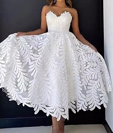 preiswerte -A-Linie Quinceanera-Kleider Elegant Kleid Leistung Hochzeit Knöchellänge Ärmellos Herzförmiger Ausschnitt Spitze Rückenfrei mit Falten 2025