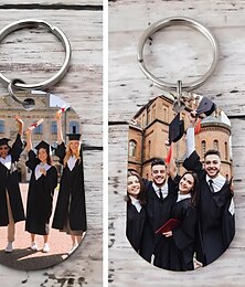 preiswerte -personalisierter Schlüsselanhänger mit Foto als Abschlussgeschenk, doppelseitiger Schlüsselanhänger mit Foto, individuelles Hochzeitsgeschenk für Paare, Edelstahlanhänger, Ornament, Geschenk für