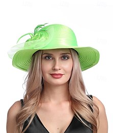 economico -Cappelli cappello da sole in organza festa di vacanza tea party corsa di cavalli cocktail elegante vintage carino con copricapo floreale