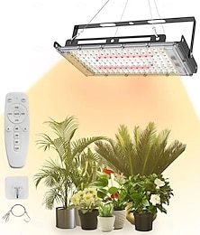 abordables -Lampes de culture pour plantes d'intérieur 400 W à spectre complet, lampe de culture 3 types à intensité variable, télécommande adaptée aux plantes d'intérieur, micro-pousses, clones, plantes