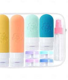 billige -17 pakke reiseflasker for toalettsaker, tsa-godkjente silikon-reisebeholdere lekkasjesikre etterfyllbare reisetilbehør for sjampo balsam-lotion body wash