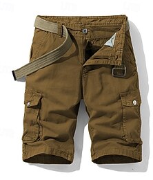 ieftine -Bărbați Pantaloni Scurți Cargo Pantaloni Scurți Pantaloni scurți de vară Multi Buzunare Buton în jos Buzunar cu clapă Simplu Confort Purtabil Lungimea genunchiului În aer liber sportiv Zilnic Mod