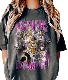 abordables -T-shirt LGBTQ+ chat arc-en-ciel, motif graphique pour hommes, femmes, garçons, enfants, adultes, mascarade, estampage à chaud, défilé de la fierté, mois de la fierté