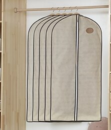abordables -5 fundas antipolvo para ropa, protector de ropa de lino para colgar, bolsa de almacenamiento de tela no tejida larga para abrigos y trajes, funda a prueba de polvo para chaquetas y vestidos.