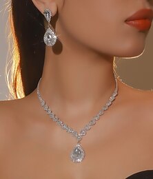 economico -Set di gioielli da sposa 1 Lega Orecchini Collana Per donna Elegante Lusso Carino Stravagante Gioia Geometrico Parure di gioielli Per Abbigliamento da sera