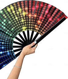 お買い得  -ブーツオンザグラウンドファン、大型折りたたみファン、ハンドファン、ラインダンス用のポッピングファン、ブーツオンザグラウンドダンス、パーティー、屋外、装飾用のカチカチ音を立てるファン