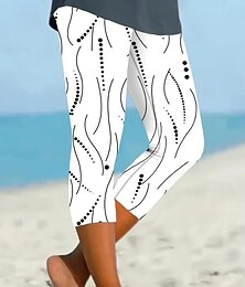 abordables -Pantalones Capris de Leggings para Mujer Alta Elasticidad Vacaciones Moda Vintage Longitud de Pantorrilla Cintura Alta Impresión Gráfica Floral Transpirable Suave Elástico Formal Vacaciones Oficina