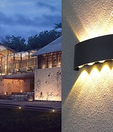 economico -applique da parete per esterni 8w led lampada da parete in alluminio applique indoor up down ip65 impermeabile bianco nero moderno per patio giardino scale camera da letto corridoio luce del bagno
