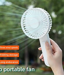 お買い得  -3段階風量のポータブルクリップファン、折りたたみ式壁掛けデザイン、USB充電式、ホワイト