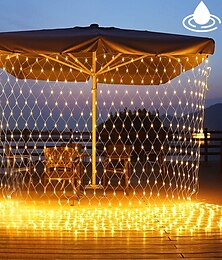 economico -luci nette decorazioni natalizie per esterni 9 colori 8 modalità telecomando impermeabile collegabile 6 m x 4 m / 3 m x 2 m/ 1,5 m x 1,5 m per decorazioni per feste in giardino all'aperto (rosso