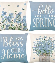 abordables -Couvre d'oreiller décoratif floral 4PC housse de coussin carrée douce pour canapé taie d'oreiller pour la chambre le salon le fauteuil