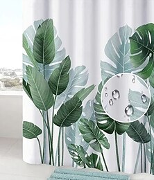 abordables -Rideau de douche avec crochets 180cm*180cm(70"*70") Convient pour séparer les zones humides et sèches de la salle de bain imperméable à l'épreuve des huiles motif floral botanique