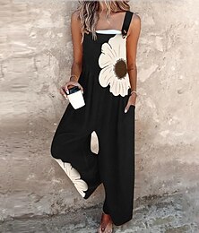 abordables -Mujer Mono Activo Floral Sin Mangas Ajustado a la Bota Vacaciones Calle Ajuste regular Negro Rosa Azul Piscina Verano