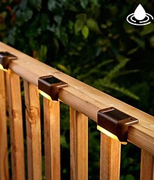 economico -4pcs luci per gradini solari per esterni luci per scale a led impermeabili a led per recinzione del giardino gradino ringhiera scale cortile patio percorso luce di festa