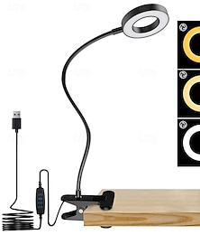 economico -Lampada da scrivania a LED, lampada da lettura, luce notturna, dimmerabile, luce da lettura USB con morsetto, flessibile, a collo d'oca, luce da libro per testiera del letto, artigianato, computer