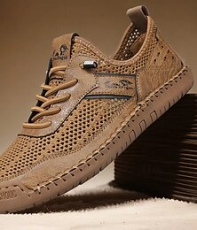 Χαμηλού Κόστους -ανδρικά χειροποίητα casual sneakers – άνετα και κομψά παπούτσια με κορδόνια για καθημερινή χρήση και περπάτημα