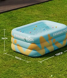 billige -1 stk oppblåsbart svømmebasseng for utendørs hage  & bassengfester - holdbar pvc sammenleggbar design ingen strøm nødvendig bærbar sommermoro  & voksne julegave idé ferie feiring basseng enkelt