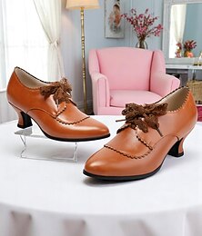 economico -Scarpe oxford da donna con tacco a gattino, stringate, stile vittoriano, bianche – design smerlato vintage anni '20 con fiocco in pizzo per matrimoni eleganti, feste del tè e look di ispirazione retrò