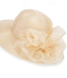 economico -Cappello da sole Kentucky Derby per donna, bombetta, da chiesa, fascinator di paglia, cappello da cerimonia, cocktail, tè, primavera estate