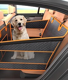 abordables -Asiento de coche plegable para mascotas con tela impermeable, extensor de asiento trasero para perros, base antideslizante