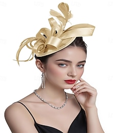Недорогие -Кентукки Дерби Fascinators шляпы для женщин шляпы повязка на голову чайная вечеринка винтаж коктейль лента перья заколка для волос