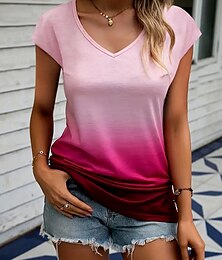 economico -Top Canotta da Donna Ombre Grafica Bohemia Vintage Stile Senza Maniche Maniche Corte Girocollo Top Regolari Quotidiano Weekend Vacanza Stampa Rosa Estate