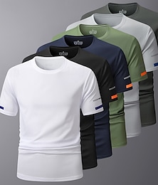 billiga -sport t-shirt för män snabbtorkande t-shirt med rund hals sommar enfärgad enfärgad kortärmad sport & utomhus avslappnad bas träning vardagligt dagligen mörkgrå vit svart t-shirt för män
