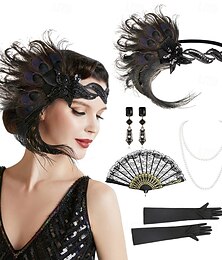 preiswerte -1920er Der große Gatsby Flapper-Stirnband Der große Gatsby Feder Retro Funkelnder Glitzer Kristall / Strass Kostüm Damen Karneval Valentinstag Maskerade Party-Abendmode Maskerade Festival Erwachsene