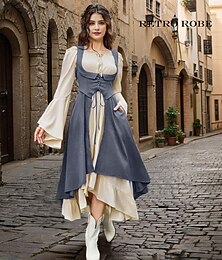 levne -Středověké Renesanční Koktejlky Cosplay kostým Plesové šaty Viking Outlander Maškarní kostým Dámské Keltské Pirát Fantazie Plesová maškaráda LARP Ren Faire Festival Dospělé Šaty
