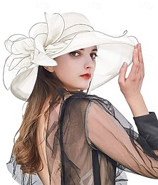 economico -Cappello da chiesa in organza da donna 2025 - elegante e alla moda, copricapo da festa e cappello da chiesa