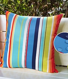 economico -Fodera per cuscino impermeabile da esterno a righe per divano da giardino patio divano soggiorno