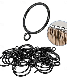 billige -48-paknings gardinringer med maljer metalldraperiringer for klype fold gardiner paneler draperinger passer opptil 1,2 i gardinstang 1,5 tommer i d sølv