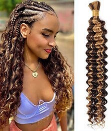 economico -p4/27# extension per capelli umani in massa, onda profonda, 1 fascio di capelli umani da 12 a 28 pollici