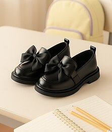 economico -mocassini neri in vernice per bambine con grande fiocco: scarpe scolastiche carine e comode per l'asilo e la scuola elementare