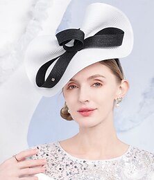 economico -Cappelli Fibra Cappello Fedora Cappello di paglia Cappello da Sole Matrimonio Tè Elegante Matrimonio Con Fiocco Copricapo Copricapo