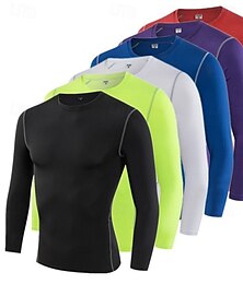 abordables -Hombre Camiseta Running Camiseta Compresión Manga Larga Camiseta Casual Ropa Deportiva Otoño Transpirable Secado rápido Entrenamiento de gimnasio Corriendo Paseo Ropa de deporte Ropa de Deporte Color