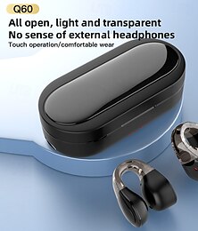 זול -אוזניות בלוטות' TWS Q60 אוזניות אלחוטיות סטריאו 9D אוזניות היי-פיי עם חיבור לאוזן דיבורית עם מיקרופון עבור שיאומי ואייפון