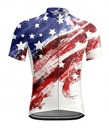 economico -Per uomo Maglia da Ciclismo Manica Corta Bicicletta Maglietta Top con 3 tasche posteriori Asciugatura Rapida Cerniera Frontale Assorbente Rosso Gli sport Abbigliamento
