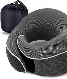 abordables -Coussin de Voyage pour le Cou avec Support pour le Menton Réglable en Mousse à Mémoire de Forme 100% Pure Nouveau Design Ergonomique Doux Meilleur Coussin de Soutien Complet pour le Cou pour Dormir à