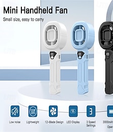 billige -Oppladbar Håndholdt Blåser med LED-Skjerm 3000mAh Batteri Type-C Hurtiglading 3-Hastighet Børsteløs Motor Lett Stille skrivebords-  Bærbar Personal Blåser Reise Kontor Utendørs Bruk