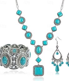 preiswerte -Ohrring-Set 1 Set Legierung Ohrringe Halskette Armbänder Damen Mode Schmuck-Set Für Hochzeitsgast Geschenk Festival
