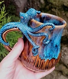 preiswerte -tiefblaue Oktopus-Tasse, Kaffeetasse aus Harz mit 3D-Tentakel-Design, Trinkgeschirr mit maritimem Thema, einzigartiges Geschenk für Ozeanliebhaber &Wohnkultur