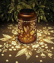 abordables -1 lámpara solar colgante de colibrí para exteriores, IP65, resistente al agua, de metal, para decoración de jardín, patio y césped, regalo de cumpleaños para un amigo.