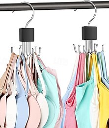 economico -Confezione da 2 grucce per canottiere, reggiseni, organizer per armadio, capacità massima di 36 scomparti, salvaspazio, organizer per reggiseni in metallo girevole a 360°, organizer per armadio e